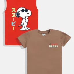 YK X Minute Mirth Boys Pack of 2 Printed Round Neck T-shirts-picture-47