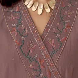 Anouk Embroidered Kurta With Striped Trouser Co-Ords image 2