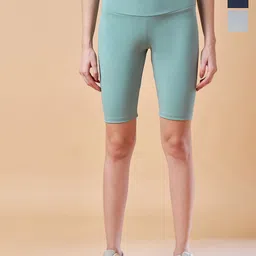 COLOR CAPITAL Women Pack Of 3 High Rise Above Knee Cycling Tights-picture-20