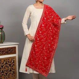 Exotic India Women Floral Embroidered Dupatta-picture-41