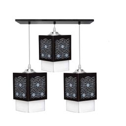 Gojeeva Black & White Textured Wooden Rectangle Shaped Ceiling Lamp-picture-19