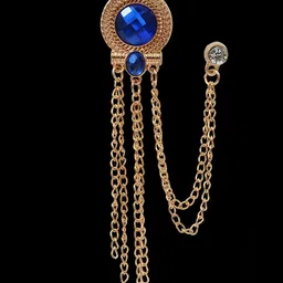 Curren Men Rose Gold Plated Swarovski Gem Stone Studded Brooch-image-60