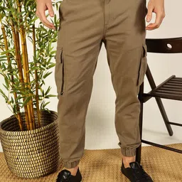 Thomas Scott Men Classic Slim Fit Cargos Trousers-image-98
