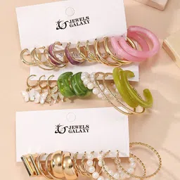 Jewels Galaxy Contemporary Half Hoop Earrings-picture-10