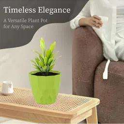 Kuber Industries 4-Pieces Green Textured Planters image 5