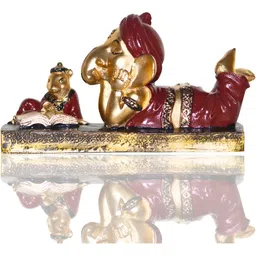 MISS PEACH Gold Toned Ganesh Idol Showpiece image 5