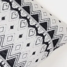 Indihomecraft Black & White Geometric Rectangle Cotton Cushion Covers image 3