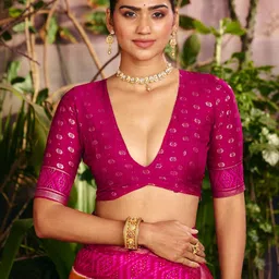 TIRA Woven Design Zari Silk Blend Handloom Patola Saree image 4