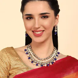 Dhivara Copper-Plated Kundan Stone-Studded Jewellery Set-picture-31