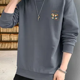 StyleCast x Revolte Men Graphic Printed Round Neck Full Sleeve Pullover Sweatshirt image 3