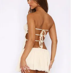 LULU & SKY Tie-Up Top With Skirt Co-Ords image 4