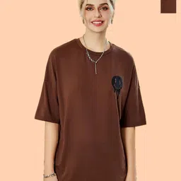 Dreambe Women Typography 2 Printed Hooded Extended Sleeves Pockets T-shirt-picture-12