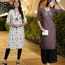 Ethnic basket Women Multicoloured Kurtas-picture-34