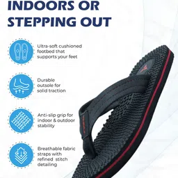 Trekiva Men Black Fabric Room Slippers image 3