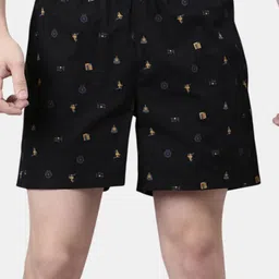 Pepe Jeans Men Set Of 2 Printed Cotton Boxers ATB06-02N-BLK-GREY image 2