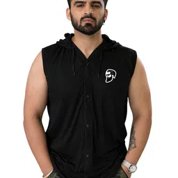 BEYOU FASHION Hooded Sleeveless Slim Fit Casual T-shirt-image-44