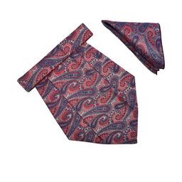 VOICI Men Pink & Red Paisley Design Cravats & Pocket Square Combo Set-picture-6
