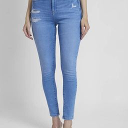SPYKAR Women Skinny Fit High-Rise Low Distress Light Fade Stretchable Jeans-picture-32