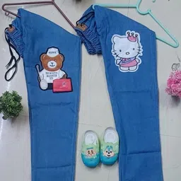 FLASTEENO Girls Pack Of 2 Regular Fit Mid-Rise Heavy Fade Applique Detail Jeans image 1