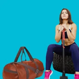 fit focus 15 L Gym Duffel Bag - Leatherett Gym Bag for Men and Women (Unisex) Sports bag kit bag - Brown-picture-15