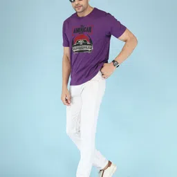 NOBLE HUSTLE Men Graphic Printed Round Neck Cotton T-shirt image 4