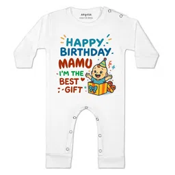 Arvesa Kids-Unisex White Cotton Rompers-picture-46