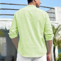 Edin Men Solid Cotton Kurtas image 2