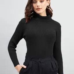Moda Rapido Women Turtle Neck Slim Fit T-shirt-image-75