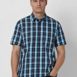 Van Heusen Sport Men Cotton Slim Fit Tartan Checks Casual Shirt-picture-32