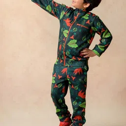 THETAA Boys Printed Mock Collar Pure Silk T-shirt & Joggers-picture-18