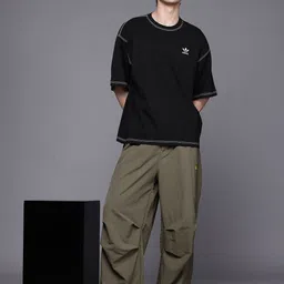 ADIDAS Originals Contrast Stitch Drop-Sleeves Pure Cotton Oversized Essentials T-shirt image 3