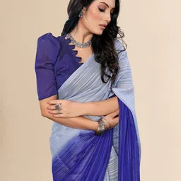 Moda Rapido Striped Satin Half and Half Saree image 2
