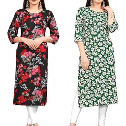MANTRA DESIGNER Women Pack Of 2 Multicoloured Crepe Kurtas-picture-31