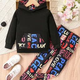 YK Girls Printed Pure Cotton Sweatshirt & Joggers-picture-42