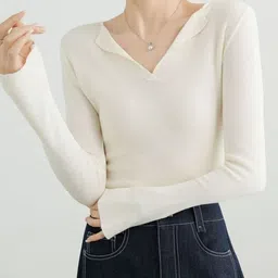 StyleCast x Revolte Women V-Neck Pullover Sweaters-image-51