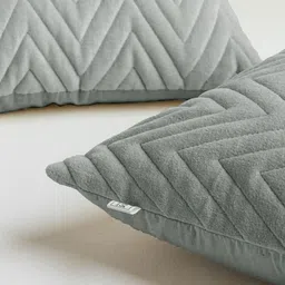 HOMEMONDE Grey Set of 2 Geometric Square Cushion Covers image 4