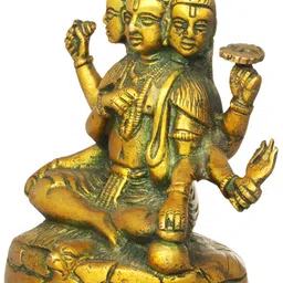 Exotic India Gold-Toned Trimurti Religious Idol Showpiece-image-98