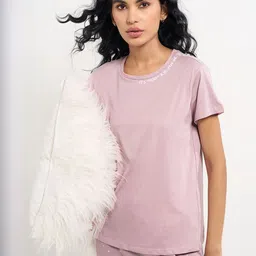 Dreamz by Pantaloons Women Printed Pure Cotton Lounge Tshirts-image-66