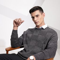 INVICTUS Checked Knitted Pullover-picture-28