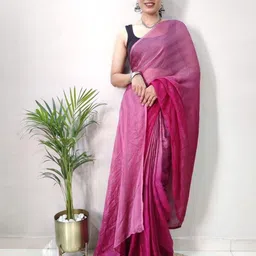 KALINI Women Striped Ready to Wear Saree With Unstitched Blouse Piece-picture-10