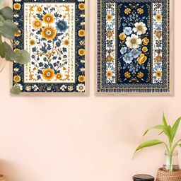 Kotart Blue & Gold-Toned 2 Pieces Traditional Wooden Wall Arts-picture-16