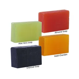 SPARSHAM-NATURE'S TOUCH Pack Of 4 Natural Haldi Chandan & Charcoal Soap - 125 g Each image 5