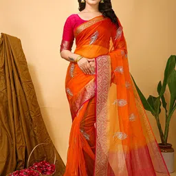 Panzora Woven Design Sequinned Organza Designer Saree-picture-20