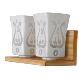 1ST TIME White & White Printed Wood Abstract Shaped Shaped Wall Lamp-picture-12