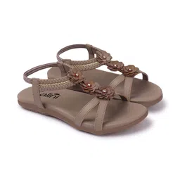 KALINI Women Textured Open Toe Flats image 4