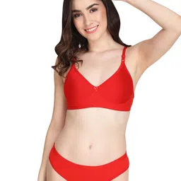 Liigne Pack Of 4 Everyday Non Padded Bra Pure Cotton Lingerie Set image 2