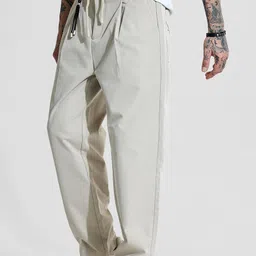 snitch Men Relaxed Beige Polyester Trousers image 2