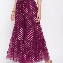 Clora Creation Women Floral Printed Flared Georgette Ethnic Palazzos image 3