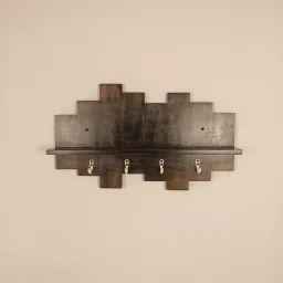 symplify Glencroft Wooden Wall Shelf Organiser With Key Holders image 4