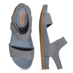 El Naturalista Textured Leather Open Toe Flats image 2